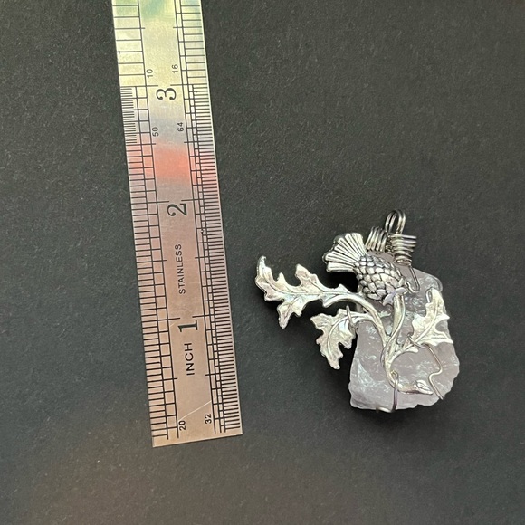 Scottish thistle xmas decoration set, purple Scottish thistle crystal yule gift - Picture 8 of 13